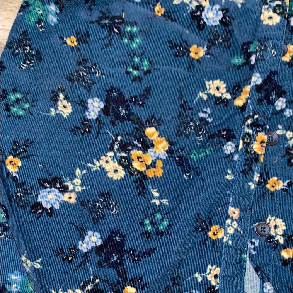 Teal Floral Long Sleeve Shirt Croft & Barrow - Picture 2 of 2